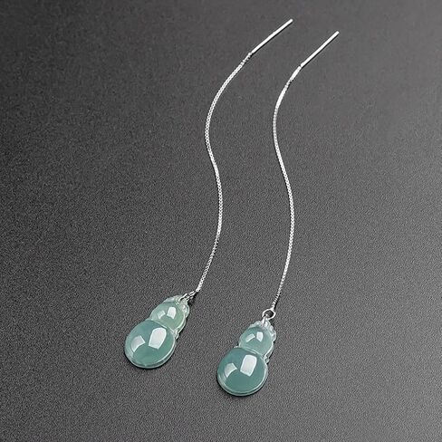 Simple And Trendy Design S925 Silver Paired With Natural Jadeite Gemstones, Versatile And Versatile In Various Graphic Designs, High-End Women's Earrings With Trendy Earrings in Saudi Arabia