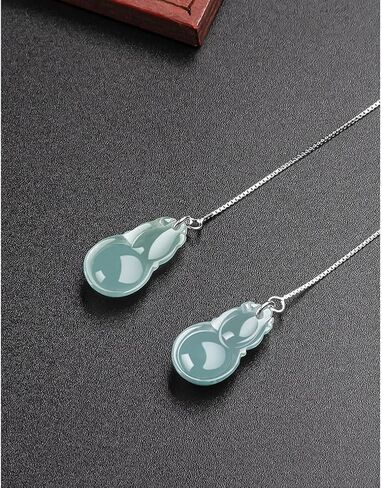 Simple And Trendy Design S925 Silver Paired With Natural Jadeite Gemstones, Versatile And Versatile In Various Graphic Designs, High-End Women's Earrings With Trendy Earrings in Saudi Arabia