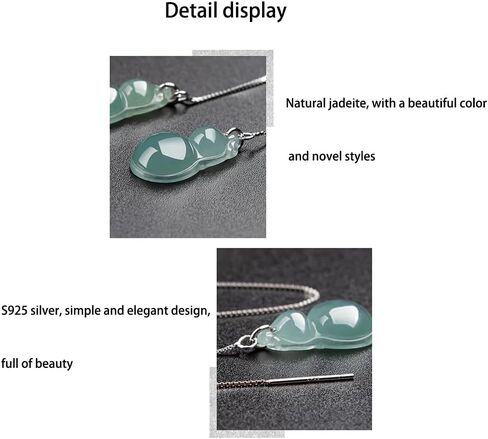 Simple And Trendy Design S925 Silver Paired With Natural Jadeite Gemstones, Versatile And Versatile In Various Graphic Designs, High-End Women's Earrings With Trendy Earrings in Saudi Arabia