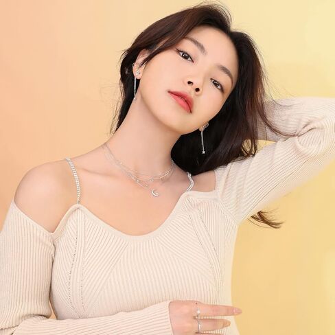 Meissa Handmade Star Stud Dangle Ear Cuff Sterling Silver Statement Earring Celestial Bursting Star Cartilage Climber Earrings Rose Gold Hugging Ear Cuff in Saudi Arabia