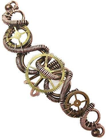 Bronze and Brass 3-Gear Steampunk Ear Cuff; Non-pierced Watch Gear Earring, "Helix" in Saudi Arabia