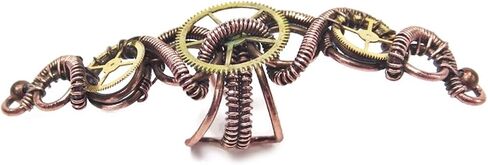 Bronze and Brass 3-Gear Steampunk Ear Cuff; Non-pierced Watch Gear Earring, "Helix" in Saudi Arabia