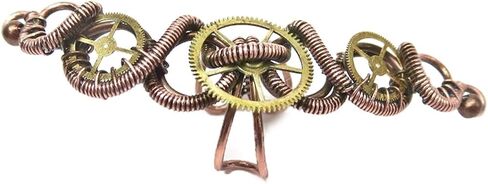 Bronze and Brass 3-Gear Steampunk Ear Cuff; Non-pierced Watch Gear Earring, "Helix" in Saudi Arabia