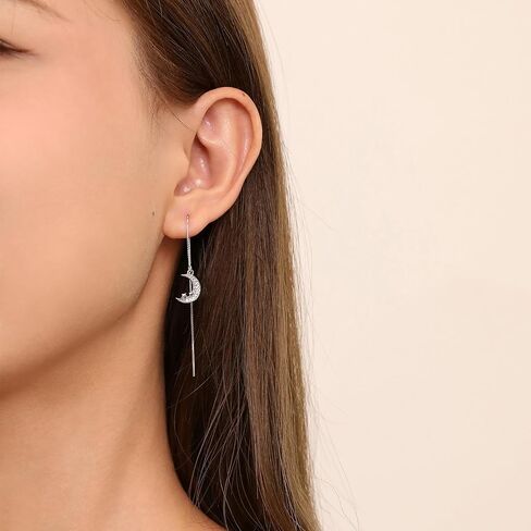 Meissa Silver Threader Chain Dangle Earrings for Women, Hypoallergenic Bow Tie Earrings Dainty Chain Earrings in Saudi Arabia