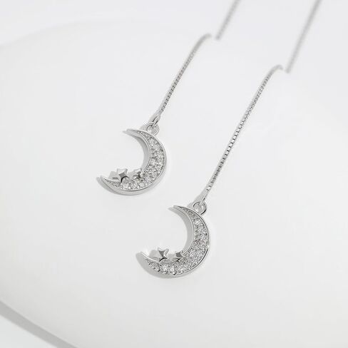 Meissa Silver Threader Chain Dangle Earrings for Women, Hypoallergenic Bow Tie Earrings Dainty Chain Earrings in Saudi Arabia