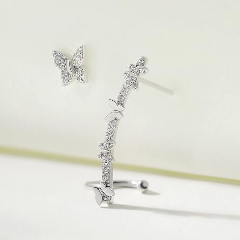 Meissa Butterfly Ear Cuff Climber Earrings for Women Sterling Silver Butterfly Gold Ear Cuff Earrings Handmade Diamond Earrings in Saudi Arabia