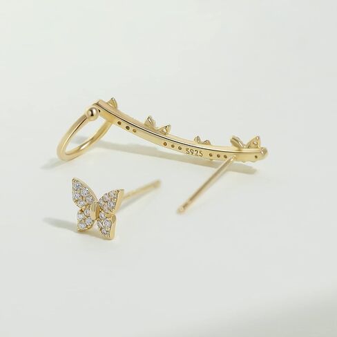Meissa Butterfly Ear Cuff Climber Earrings for Women Sterling Silver Butterfly Gold Ear Cuff Earrings Handmade Diamond Earrings in Saudi Arabia
