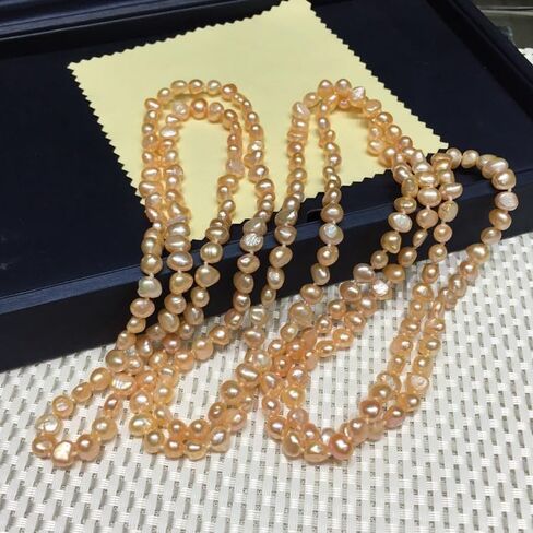 Baroque Freshwater Pearl Endless Necklace,7-8mm Irregular,71 in Long Pearl Necklace with Genuine Cultured Pearls, Pearl Gifts for Christmas, Holidays and Anniversary in Saudi Arabia