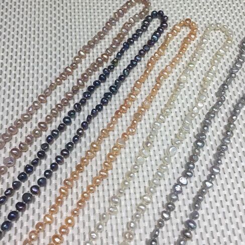 Baroque Freshwater Pearl Endless Necklace,7-8mm Irregular,71 in Long Pearl Necklace with Genuine Cultured Pearls, Pearl Gifts for Christmas, Holidays and Anniversary in Saudi Arabia