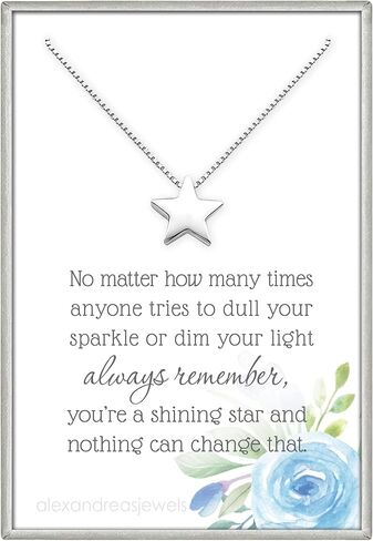 Small Delicate and Dainty Sterling Silver Star Necklace, Floating Star Necklace, Daughter Birthday Gift, Niece Christmas Gift, Inspirational Necklace in Saudi Arabia