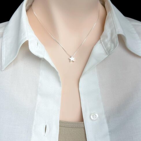 Small Delicate and Dainty Sterling Silver Star Necklace, Floating Star Necklace, Daughter Birthday Gift, Niece Christmas Gift, Inspirational Necklace in Saudi Arabia