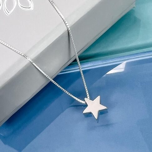Small Delicate and Dainty Sterling Silver Star Necklace, Floating Star Necklace, Daughter Birthday Gift, Niece Christmas Gift, Inspirational Necklace in Saudi Arabia