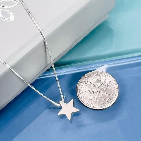 Small Delicate and Dainty Sterling Silver Star Necklace, Floating Star Necklace, Daughter Birthday Gift, Niece Christmas Gift, Inspirational Necklace in Saudi Arabia