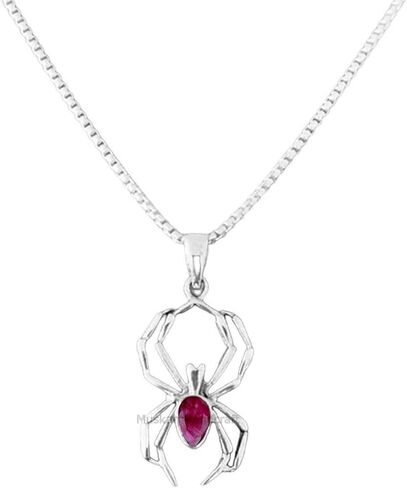 Solid 925 Sterling Silver Pear Shape Gemstone Spider Necklace, Silver Necklace, Spiderweb Necklace, Bug Necklace Pendant, Beautiful Handmade Neckalce For Men Women in Saudi Arabia