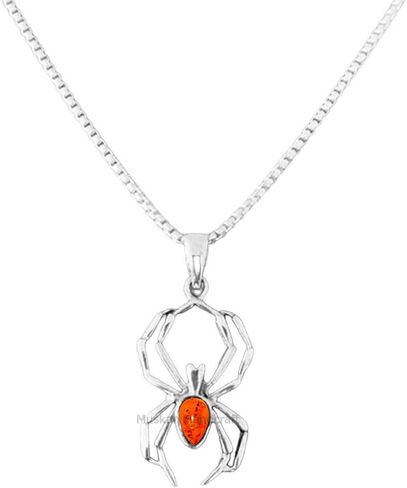 Solid 925 Sterling Silver Pear Shape Gemstone Spider Necklace, Silver Necklace, Spiderweb Necklace, Bug Necklace Pendant, Beautiful Handmade Neckalce For Men Women in Saudi Arabia