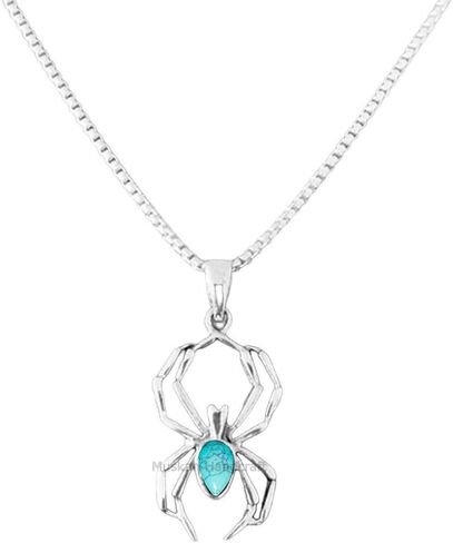 Solid 925 Sterling Silver Pear Shape Gemstone Spider Necklace, Silver Necklace, Spiderweb Necklace, Bug Necklace Pendant, Beautiful Handmade Neckalce For Men Women in Saudi Arabia