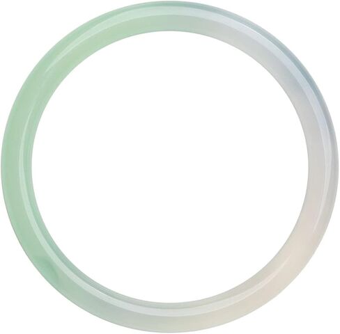 Natural Iced Green Chalcedony Bangle Bracelet for Women, Gradient 6mm Width Round Agate Chinese Lucky Jewelry Gift in Saudi Arabia