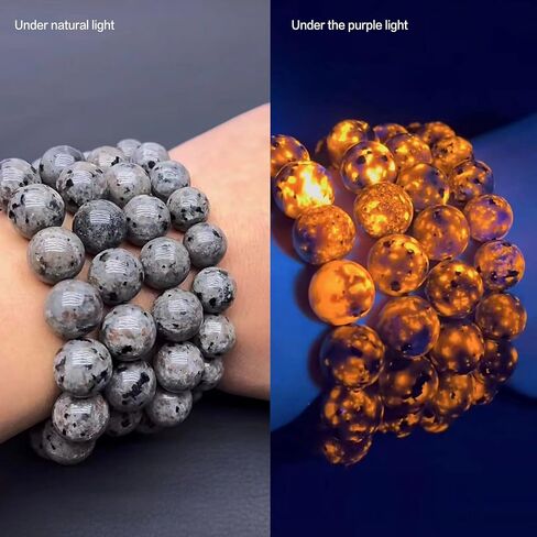 Natural Flame Yooperlite Stone Women Men Handmade Yoga Stretch Elastic Bracelet Natural Stone Crystal Powerful Chakra Fire Stone Energy Meditation Fengshui Bangle Jewelry Gifts for Unisex Adult in Saudi Arabia