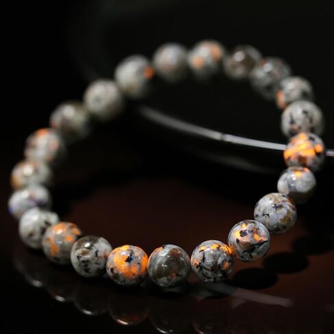 Natural Flame Yooperlite Stone Women Men Handmade Yoga Stretch Elastic Bracelet Natural Stone Crystal Powerful Chakra Fire Stone Energy Meditation Fengshui Bangle Jewelry Gifts for Unisex Adult in Saudi Arabia