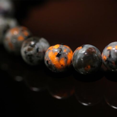 Natural Flame Yooperlite Stone Women Men Handmade Yoga Stretch Elastic Bracelet Natural Stone Crystal Powerful Chakra Fire Stone Energy Meditation Fengshui Bangle Jewelry Gifts for Unisex Adult in Saudi Arabia