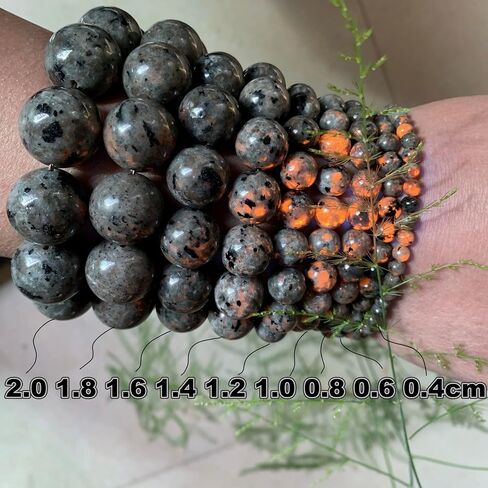 Natural Flame Yooperlite Stone Women Men Handmade Yoga Stretch Elastic Bracelet Natural Stone Crystal Powerful Chakra Fire Stone Energy Meditation Fengshui Bangle Jewelry Gifts for Unisex Adult in Saudi Arabia