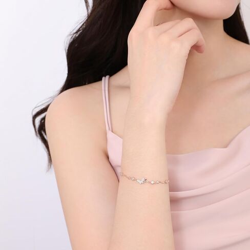 Meissa Dainty Butterfly Gold Bracelets for Women 925 Sterling Silver Adjustable Hand Chain with Cubic Zirconia Anniversary Birthday Jewelry Gifts in Saudi Arabia