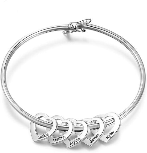 Personalized Mother Jewelry - Mother Bracelet - Engraved Mom Bracelet with Kids Name - Silver, Gold, Rose Grandmother Custom Mother Day Gift - Mom Birthday Gifts in Saudi Arabia