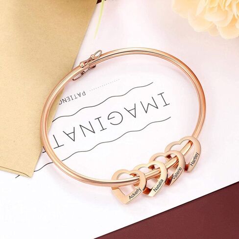 Personalized Mother Jewelry - Mother Bracelet - Engraved Mom Bracelet with Kids Name - Silver, Gold, Rose Grandmother Custom Mother Day Gift - Mom Birthday Gifts in Saudi Arabia