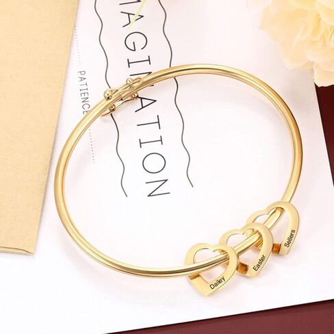 Personalized Mother Jewelry - Mother Bracelet - Engraved Mom Bracelet with Kids Name - Silver, Gold, Rose Grandmother Custom Mother Day Gift - Mom Birthday Gifts in Saudi Arabia