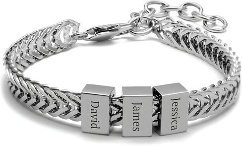 Custom Mens Bracelets: Engraved Men Bracelet, Personalized Bracelet for Guys, Silver/gold, Fathers Day Bracelet, Dad Bracelet, Mens Cuban Link Bracelet in Saudi Arabia