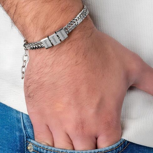 Custom Mens Bracelets: Engraved Men Bracelet, Personalized Bracelet for Guys, Silver/gold, Fathers Day Bracelet, Dad Bracelet, Mens Cuban Link Bracelet in Saudi Arabia