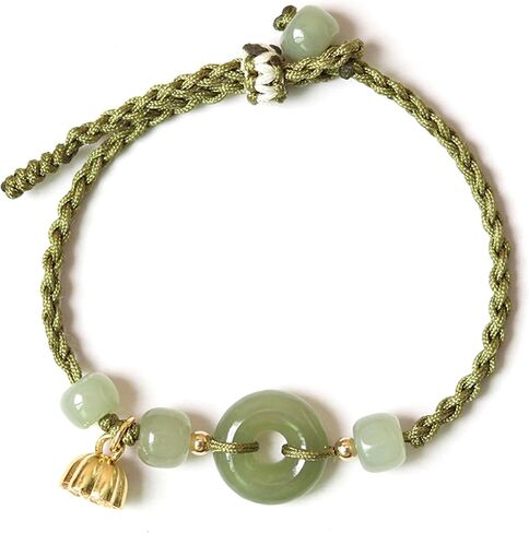 S925 sterling silver natural Hetian jade safe buckle bracelet anklet female transfer braid can be adjusted to send mother, daughter birthday gift in Saudi Arabia