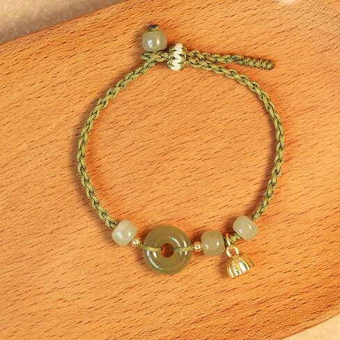 S925 sterling silver natural Hetian jade safe buckle bracelet anklet female transfer braid can be adjusted to send mother, daughter birthday gift in Saudi Arabia