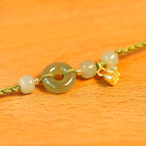 S925 sterling silver natural Hetian jade safe buckle bracelet anklet female transfer braid can be adjusted to send mother, daughter birthday gift in Saudi Arabia