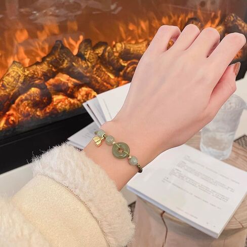 S925 sterling silver natural Hetian jade safe buckle bracelet anklet female transfer braid can be adjusted to send mother, daughter birthday gift in Saudi Arabia