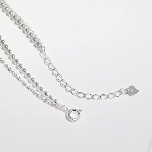 Meissa Sterling Silver Layer Bracelet for Women Beads Double Layer Stacking Bracelet Dainty Simple Minimalist Friendship Bracelet Girs Gift in Saudi Arabia