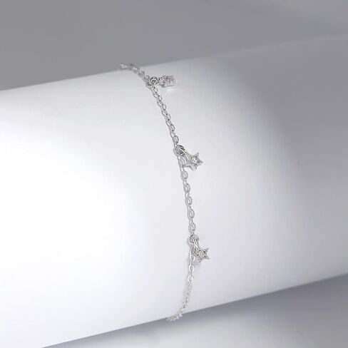 Meissa Sterling Silver Bracelet for Women Tiny Stars Diamond Bracelet Friendship Charm Bracelet Birthday Jewelry Gift in Saudi Arabia