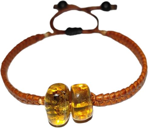 Pulsera de ámbar Esfera Honey Pulsera de cuero in Saudi Arabia
