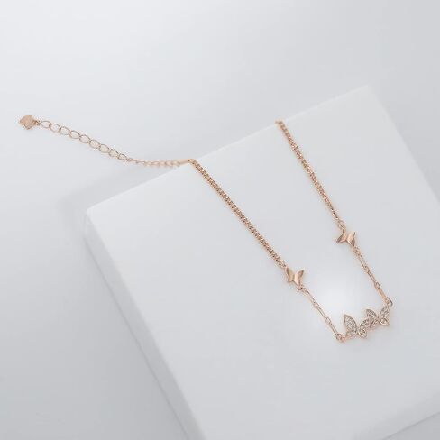Sterling Silver Butterfly Bracelet Cubic Zirconia Chain Bracelet Butterfly Jewelry Gifts for Women Bridesmaid Teens Birthday in Saudi Arabia
