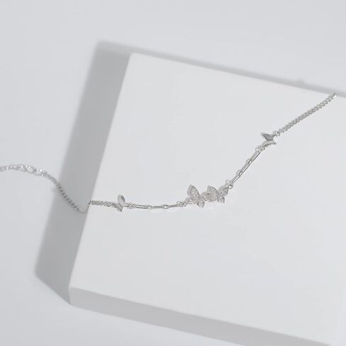 Sterling Silver Butterfly Bracelet Cubic Zirconia Chain Bracelet Butterfly Jewelry Gifts for Women Bridesmaid Teens Birthday in Saudi Arabia