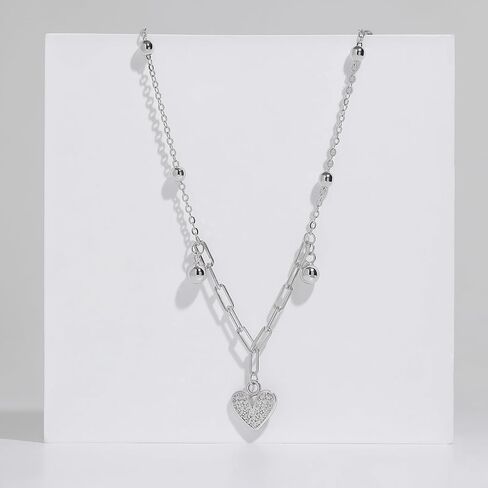 Meissa Ankle Bracelets for Women Silver Diamond Heart Charm Anklet Cute Tiny Ball Foot Chain Summer Beach Jewelry Gift in Saudi Arabia
