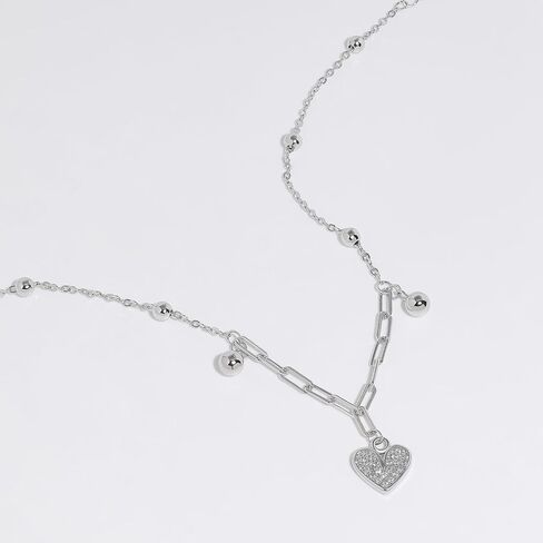 Meissa Ankle Bracelets for Women Silver Diamond Heart Charm Anklet Cute Tiny Ball Foot Chain Summer Beach Jewelry Gift in Saudi Arabia