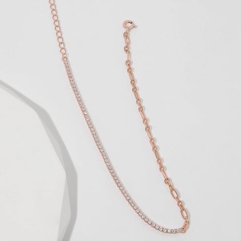 Meissa Rose Gold Anklet for Women Tennis Anklet Paperclip Chain 925 Sterling Silver Adjustable Dainty Foot Jewelry 8 to 9 Inches in Saudi Arabia
