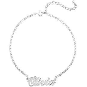 Name Anklet - Hot Wife Anklet - Personalized Anklet Gift for Wife, Girlfriend - Gold Custom Anklets - Sterling Silver Customized Ankle Bracelet in Kuwait