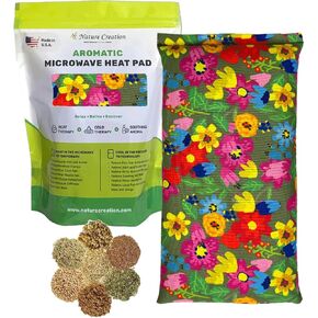 Nature Creation Reusable Microwave Heat Pad - Microwave Heating Pad for Neck and Shoulders, Cold Compress & Hot Pack, Heat Pack Warming Pad, Microwavable Heating Pads for Cramps, Blue Flowers 1 Pack in Kuwait