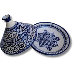 وعاء طبخ طاجين من السيراميك المغربي مصنوع يدويًا، وعاء تقديم مطلي يدويًا، وعاء طاجين مصنوع يدويًا لمطبخك، أواني سيراميك للطهي، وعاء تقديم طعام خالٍ من الرصاص وآمن in Kuwait