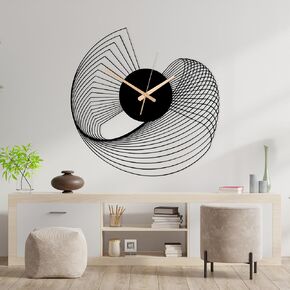 Abstract Large Metal Wall Clock - Modern Kinetic Sculpture Wall Art | Unique Geometric Silent Clock for Living Room, Office & Contemporary Home Decor (90x90 cm / 35x35 inches) in Saudi Arabia