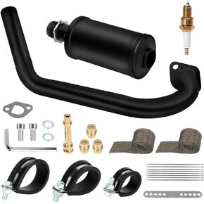 HIAORS Upgrade Exhaust Pipe Silencer Kit for Predator 212cc 196cc 224cc Coleman CT200U BT200X CT200U-EX Baja Warrior Massimo MB165 MB200 KT196 Mini Bike Go Kart Parts with Main Jet Kit Heat Wrap in Kuwait