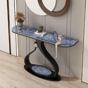 Modern Console Tables,Entryway Table Contemporary Accent Table with Storage Shelves,Space-Saving for Hallway, Living Room,Small Spaces(Gold+White,150CM/59IN) in Saudi Arabia
