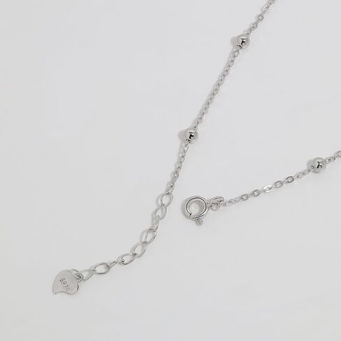 Meissa Sterling Silver Waterproof Whale Tail Ankle Bracelets for Girls Women Silver Beaded Foot Bracelet Summer Adjustable Beachy Anklet in Saudi Arabia